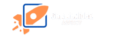 blue and orange modern business agency logo